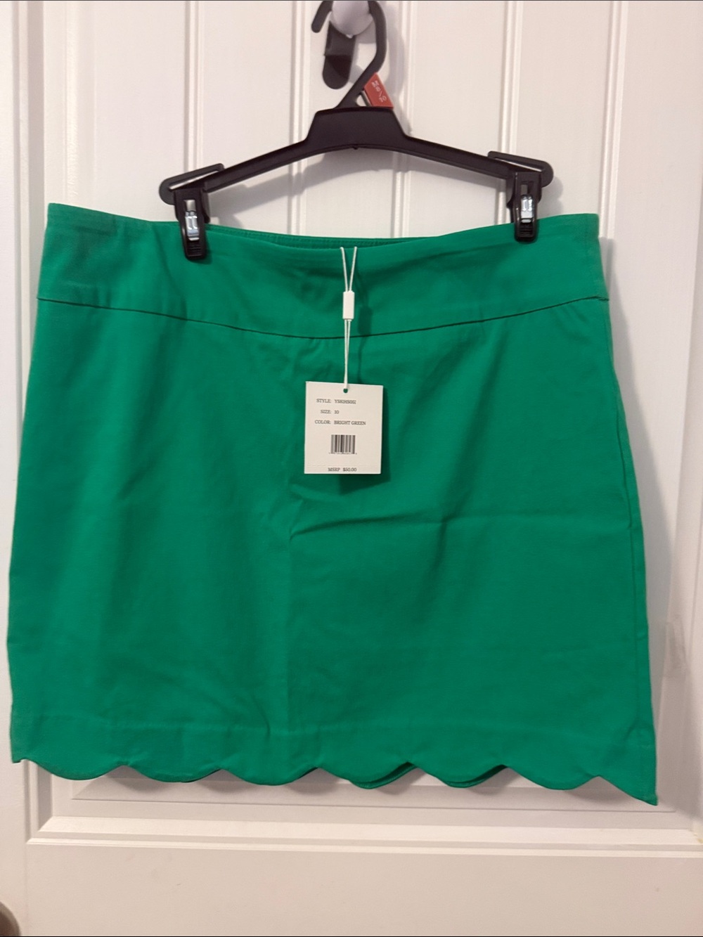 Zac & Rachel Bright Green Scalloped Hem Mini Skirt